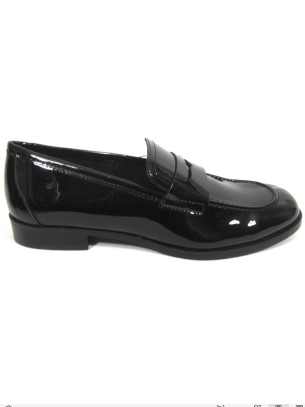 Zara Size 41 US 10 Black Faux Patent Leather Penny Loafers Casual Dress - Picture 2 of 10